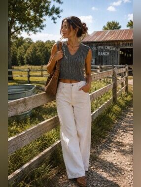 🔥🔥2 for $10🔥🔥SHEIN Gray Cable Knit V-Neck Sleeveless Sweater Vest
